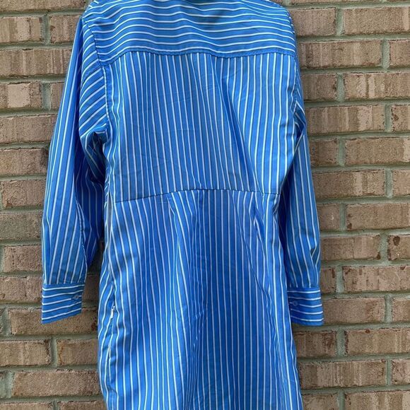 Steve Madden Nadia NWOT Blue Striped Button-Up Shirt Dress - Picture 8 of 11